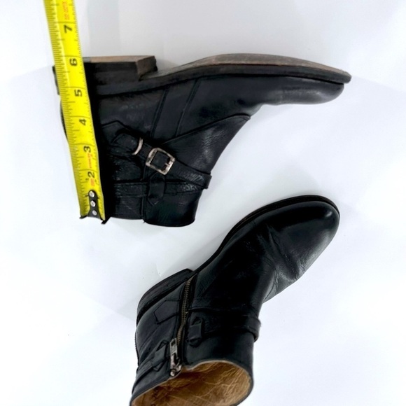 FRYE Jayden cross strap motorcycle boot black leather size 8 B - Picture 9 of 16
